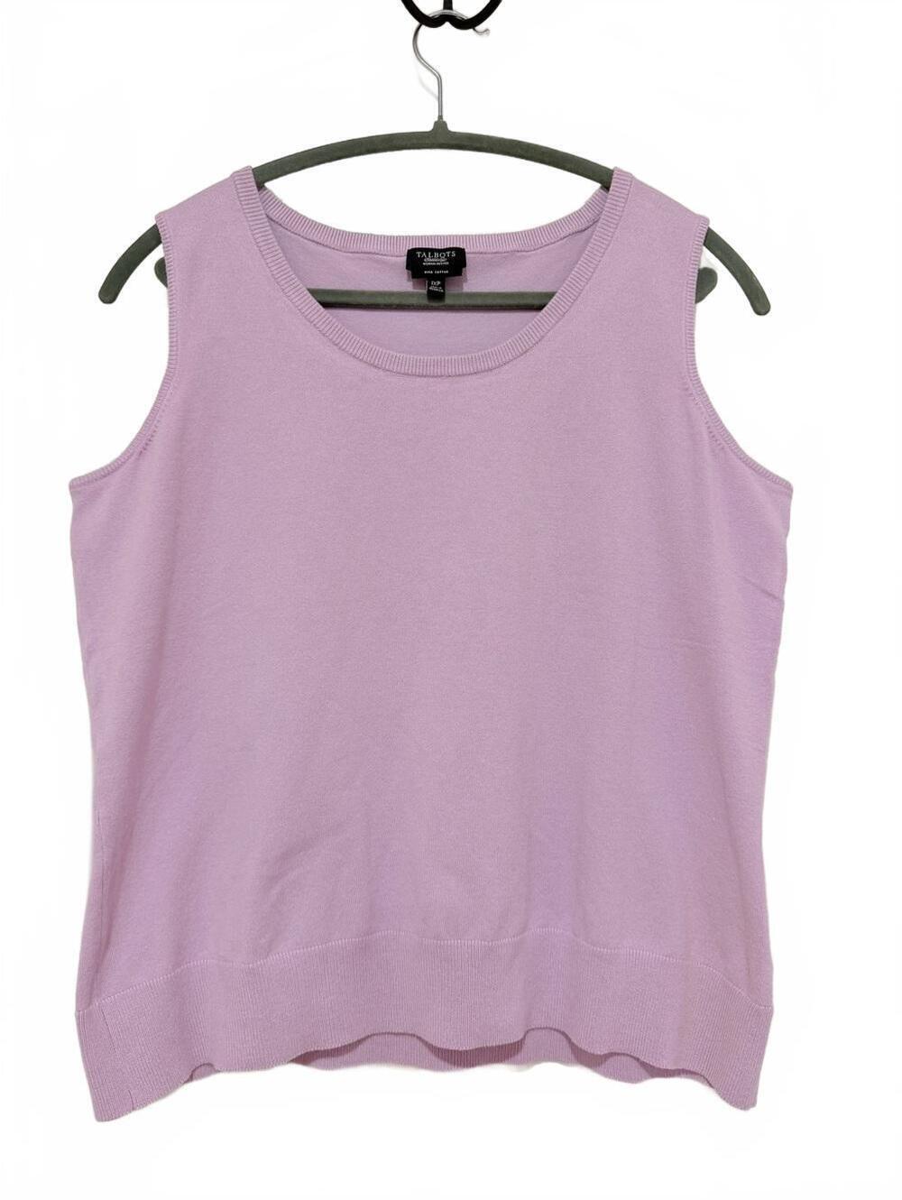 Talbots Woman Petite 1XP Lavender Pima Cotton Blend Sleeveless Tank Top